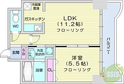 ティアラ資生館 1LDKの間取図画像