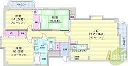 オリンピア南9条 3LDKの間取図画像