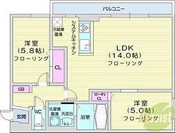 J-CITY.STELLA 2LDKの間取図画像