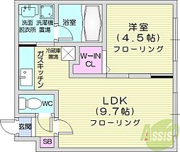サンテモンターニュ 1LDKの間取図画像
