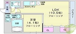 アクアリオ冴 1LDKの間取図画像