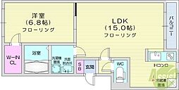 レジデンスN30 1LDKの間取図画像