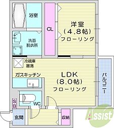 フェリーク 1LDKの間取図画像