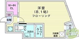 プライムパーク円山公園 ワンルームの間取図画像
