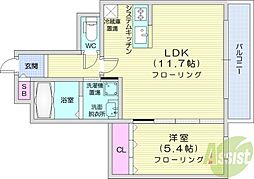 Ciliegio円山 1LDKの間取図画像
