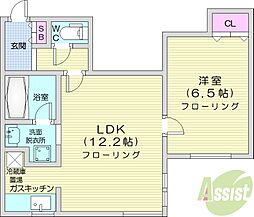 シティ・ブリーズ麻生 1LDKの間取図画像