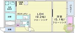 CROSSTIAS6W8 1LDKの間取図画像