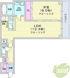 ふじ田57ビル 1LDKの間取図画像