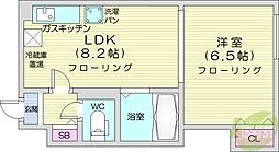 コート七条公園 1LDKの間取図画像
