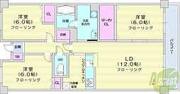 ヱムズ南6条 3LDKの間取図画像