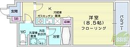 PRIMECHIJIKOUKAN ワンルームの間取図画像