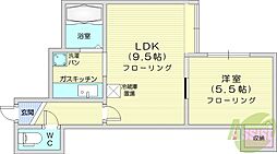 サンタペルシェ2 1LDKの間取図画像