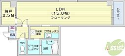 ラフォーレ山鼻 1Kの間取図画像
