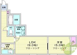 グランメゾンノース 1LDKの間取図画像