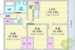 札幌市中央区南十五条西6丁目マンション 3LDKの間取図画像