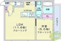 e′clair 1LDKの間取図画像