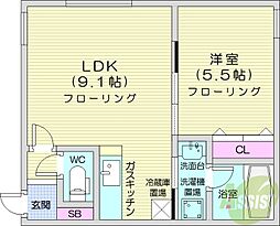 ラ・ガーレ麻生 1LDKの間取図画像