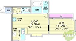 アメニティコート 1LDKの間取図画像