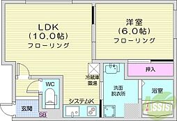 ポプラ館 1LDKの間取図画像