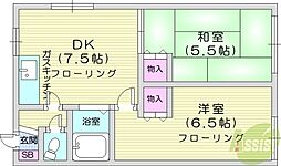 Bレジデンス24 2DKの間取図画像