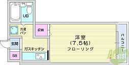 たいほくハイツ小池ビルN11 1Kの間取図画像
