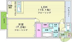 プロムナードD 1LDKの間取図画像