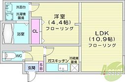 エスパスルージュ 1LDKの間取図画像