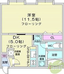 Mtria西麻生 1DKの間取図画像