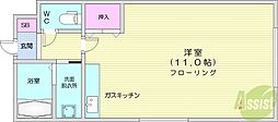 サンクレスト円山 ワンルームの間取図画像