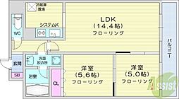 パークアクシス札幌植物園前 2LDKの間取図画像