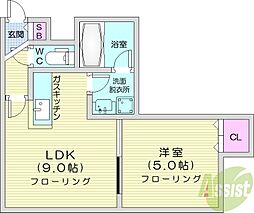 ル・ヴァンヴェール 1LDKの間取図画像