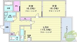メゾンド・ブーケパーク 2LDKの間取図画像