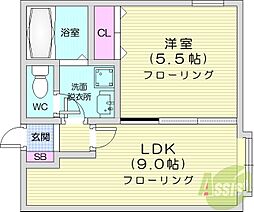 シティハウス発寒南 1LDKの間取図画像