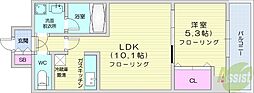 ビッグパレス南5条 1LDKの間取図画像