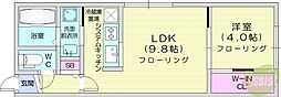 セリーンガーデン桑園 1LDKの間取図画像