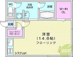 Finest08 ワンルームの間取図画像