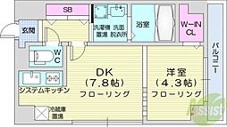 スペチアーレ大通 1DKの間取図画像