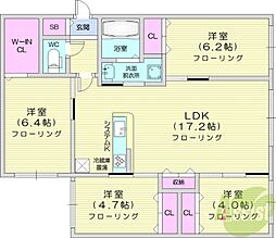 ゼスティ山の手 4LDKの間取図画像