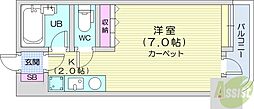 アン・セリジェ壱番館 1Kの間取図画像