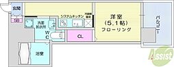 レジディア南一条 1Kの間取図画像