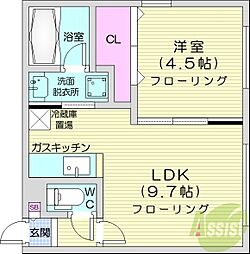 サンテモンターニュ 1LDKの間取図画像