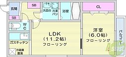 ヴィラージュ 1LDKの間取図画像