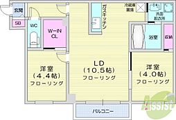プロヴィデンス宮の森 2LDKの間取図画像