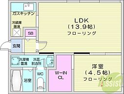 アートパーク2 1LDKの間取図画像