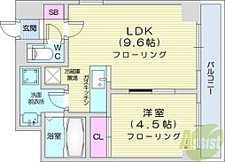セントポーリア旭山公園通 1LDKの間取図画像