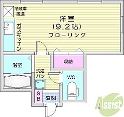 セントラル6 ワンルームの間取図画像