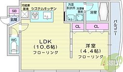 ioミナミ3ジョウ 1LDKの間取図画像