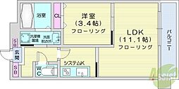 イリオス中島公園 1LDKの間取図画像