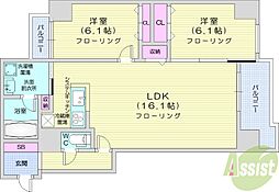 SquareMs6142 2LDKの間取図画像