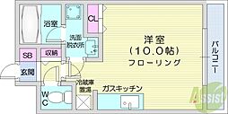 セントポーリアスウィート ワンルームの間取図画像